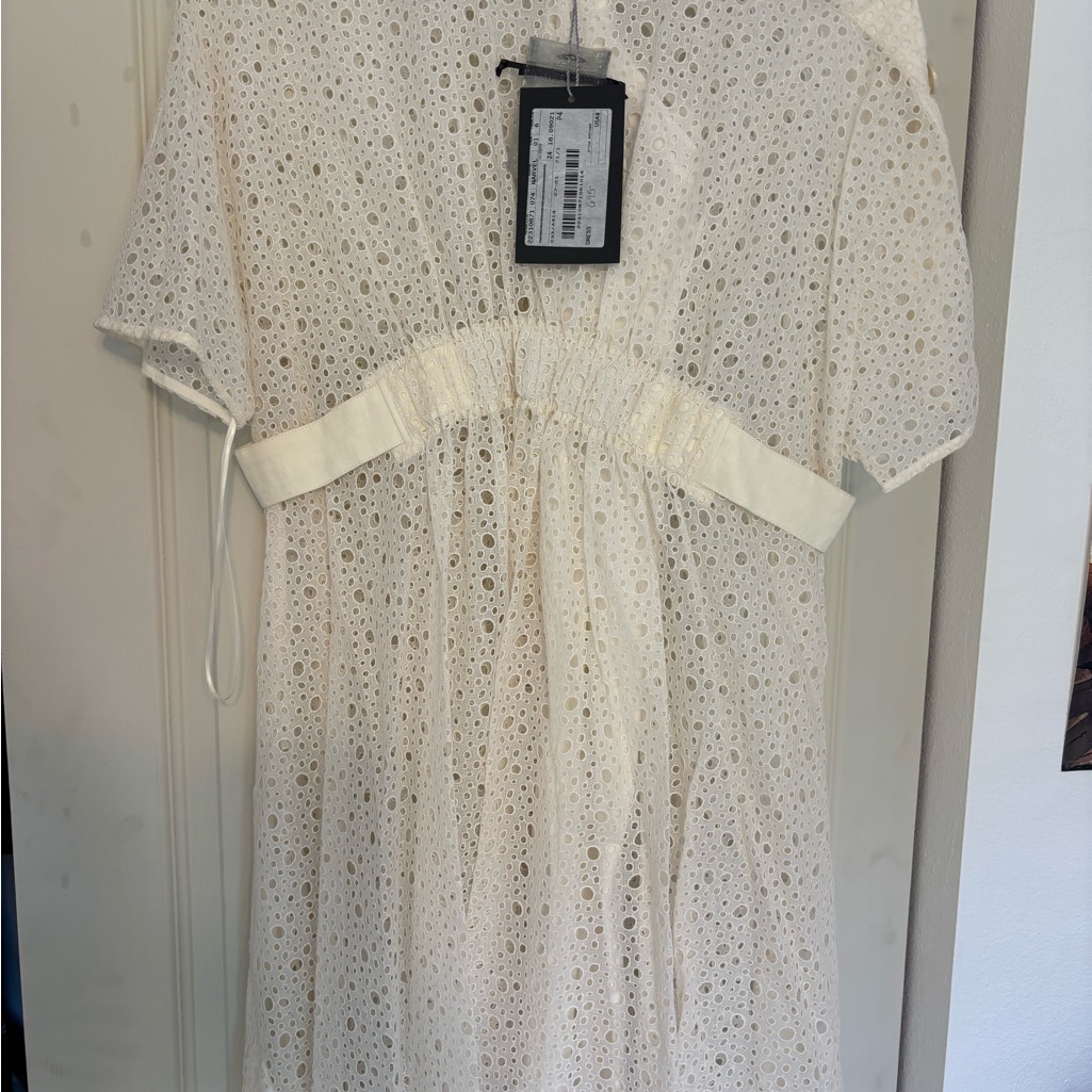 Sportmax White Eyelet Dress